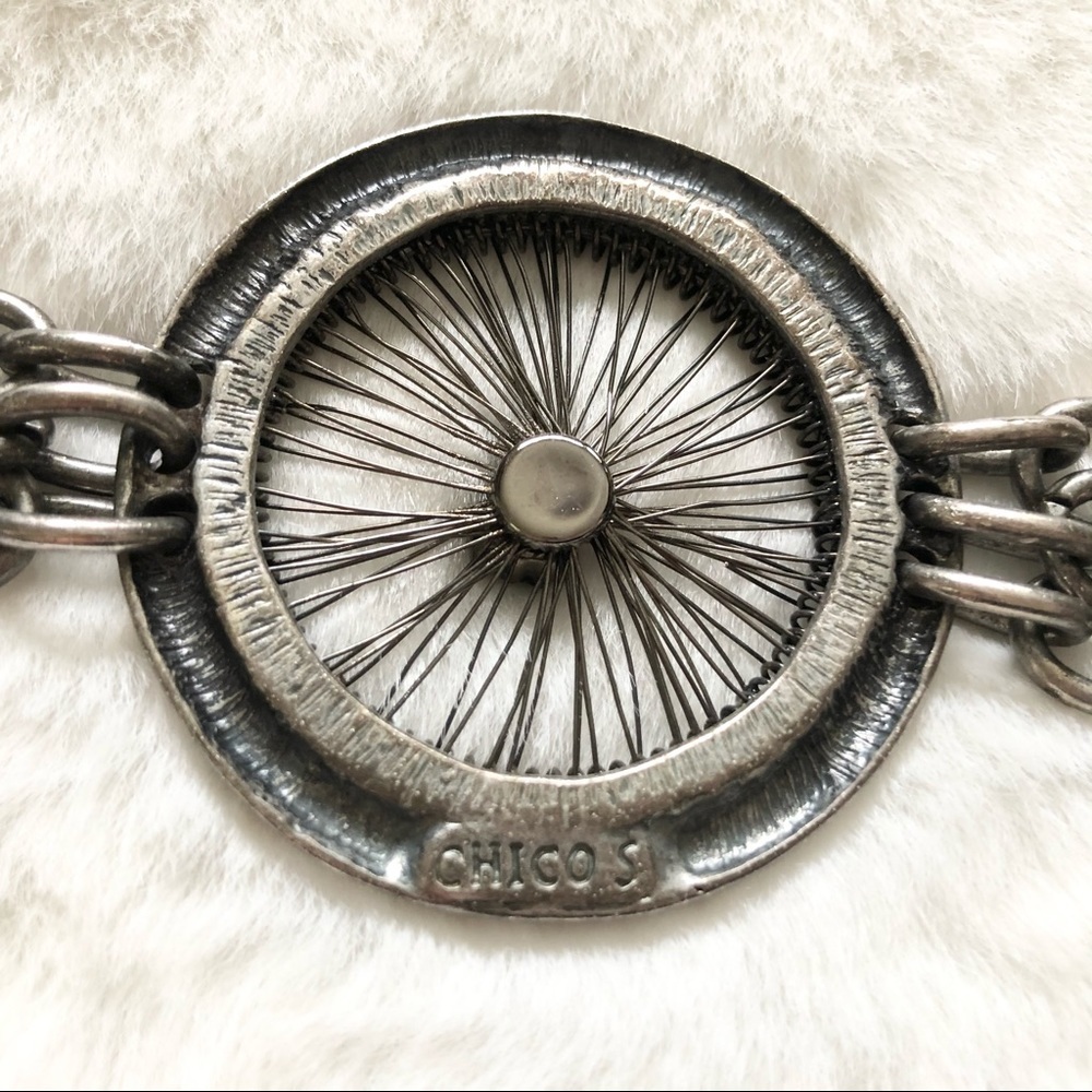 CHICO’S DREAMCATCHER Metal Chain Belt W/ Rhinestones Cowgirl Boho Artsy Hippie - Picture 6 of 8
